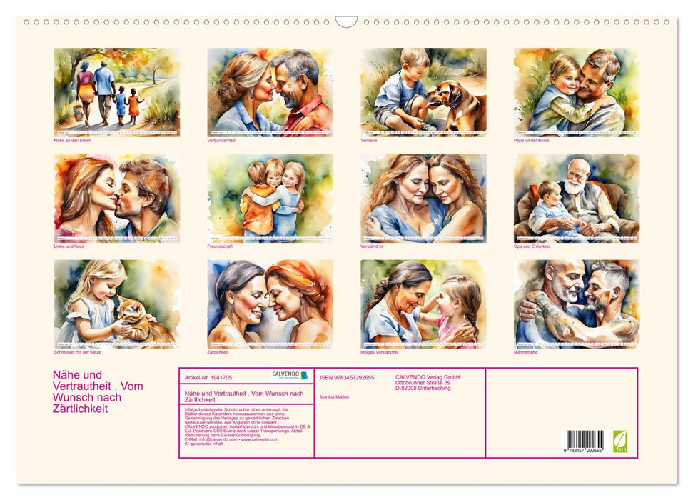 Nähe und Vertrautheit . Vom Wunsch nach Zärtlichkeit (CALVENDO Wandkalender 2026)
