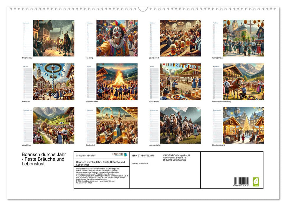 Boarisch durchs Jahr - Feste Bräuche und Lebenslust (CALVENDO Wandkalender 2026)