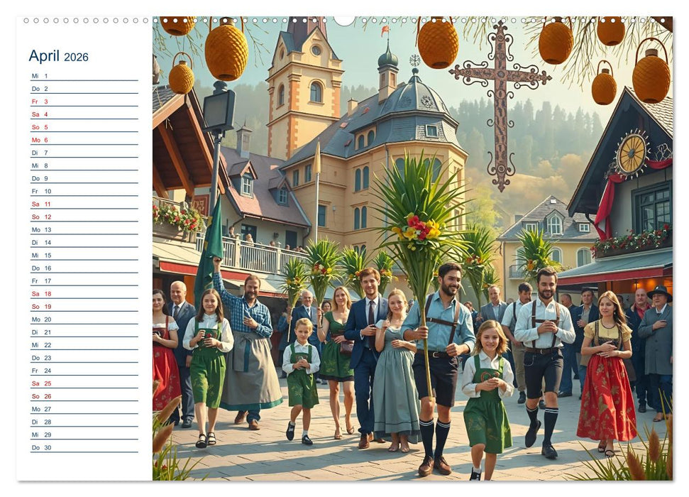 Boarisch durchs Jahr - Feste Bräuche und Lebenslust (CALVENDO Wandkalender 2026)