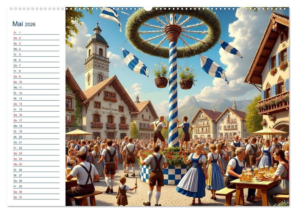 Boarisch durchs Jahr - Feste Bräuche und Lebenslust (CALVENDO Wandkalender 2026)