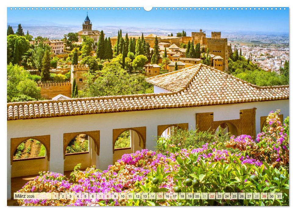 Zauberhaftes Südspanien: Malaga - Sevilla - Granada - Ronda - Antequera (CALVENDO Premium Wandkalender 2026)