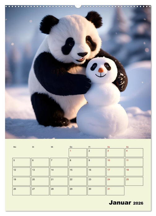 Ein pandastarkes Jahr - Flauschige Pandabären zum Verlieben (CALVENDO Premium Wandkalender 2026)