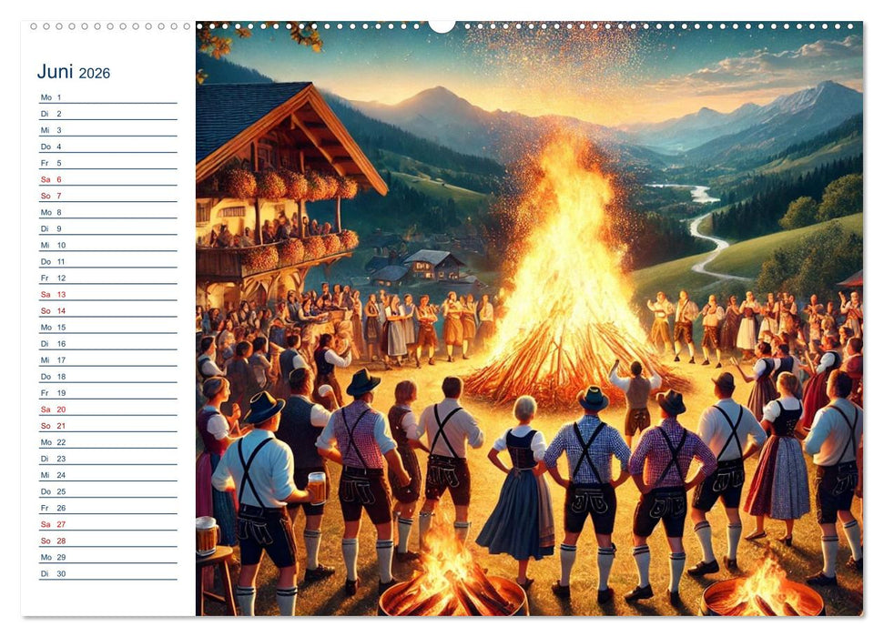 Boarisch durchs Jahr - Feste Bräuche und Lebenslust (CALVENDO Premium Wandkalender 2026)