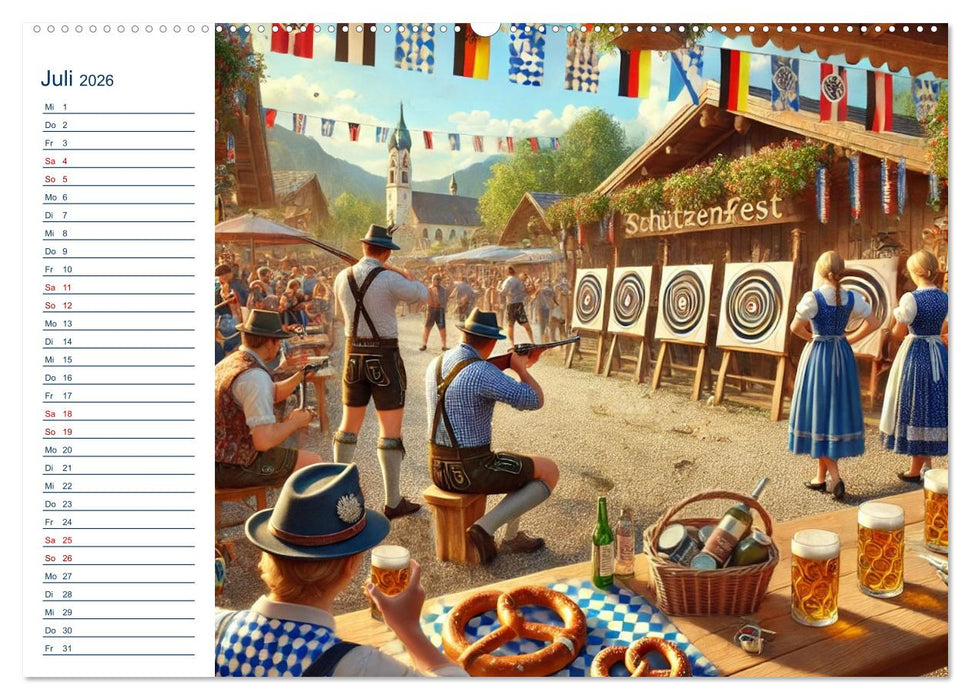 Boarisch durchs Jahr - Feste Bräuche und Lebenslust (CALVENDO Premium Wandkalender 2026)