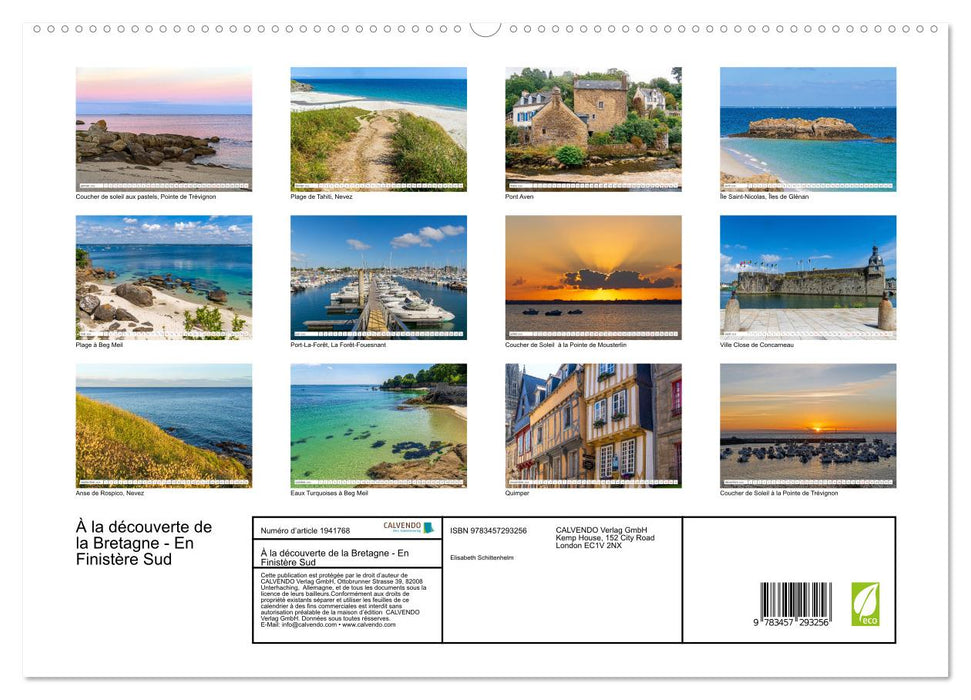 À la découverte de la Bretagne - En Finistère Sud (CALVENDO Calendrier supérieur 2026)