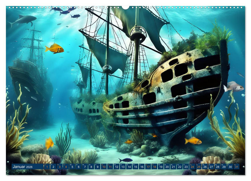 Unterwasserwelt der Wracks 2026 (CALVENDO Premium Wandkalender 2026)