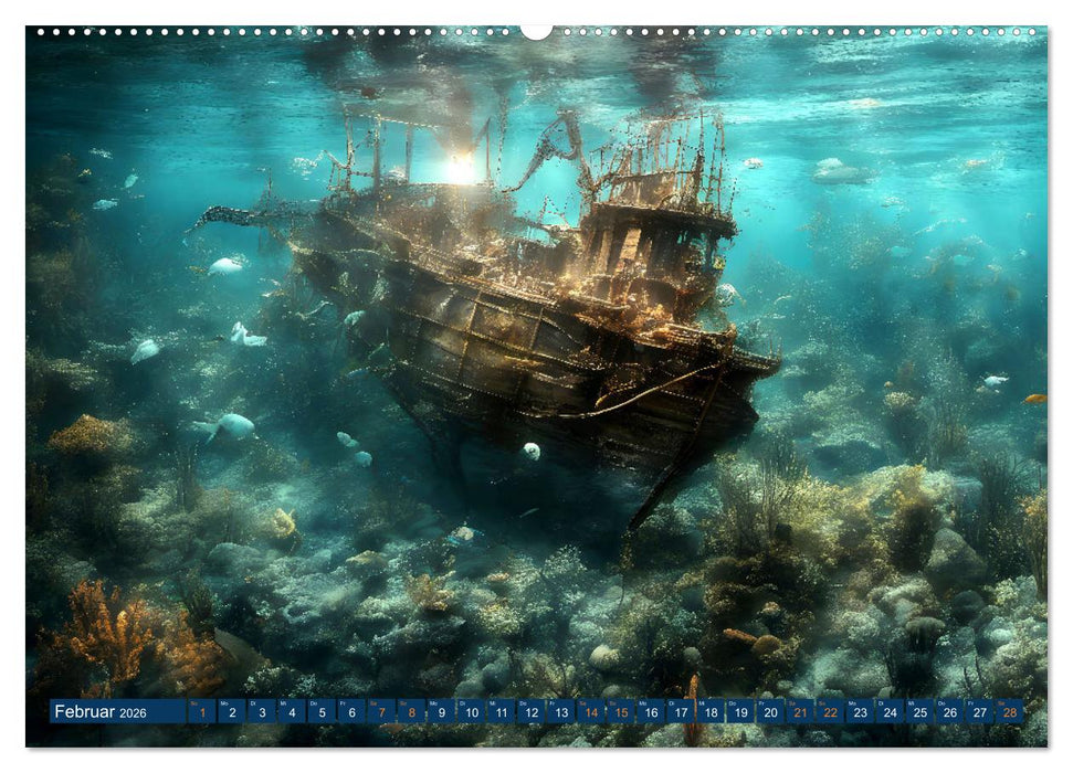 Unterwasserwelt der Wracks 2026 (CALVENDO Premium Wandkalender 2026)