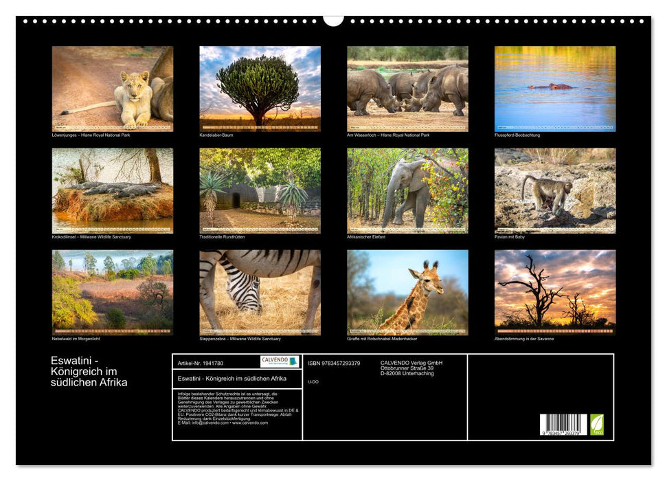 Eswatini - Königreich im südlichen Afrika (CALVENDO Wandkalender 2026)