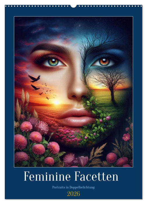 Feminine Facetten - Portraits in Doppelbelichtung (CALVENDO Wandkalender 2026)