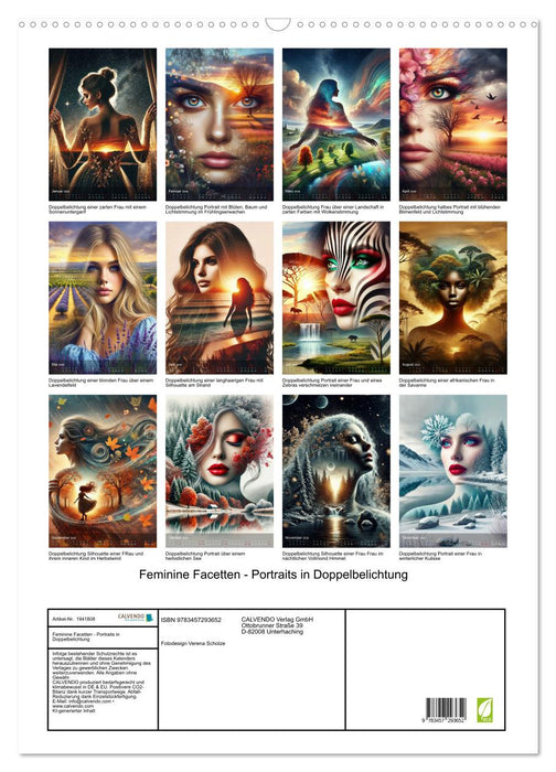Feminine Facetten - Portraits in Doppelbelichtung (CALVENDO Wandkalender 2026)