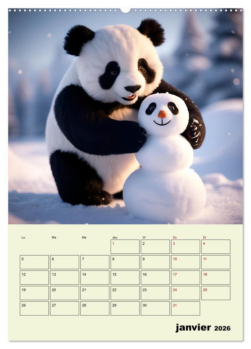 Les pandas rigolos - Une année de douceur et de rires (CALVENDO Calendrier supérieur 2026)