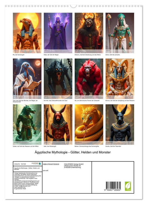 Ägyptische Mythologie - Götter, Helden und Monster (CALVENDO Premium Wandkalender 2026)