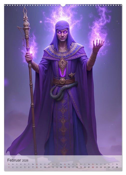 Ägyptische Mythologie - Götter, Helden und Monster (CALVENDO Premium Wandkalender 2026)