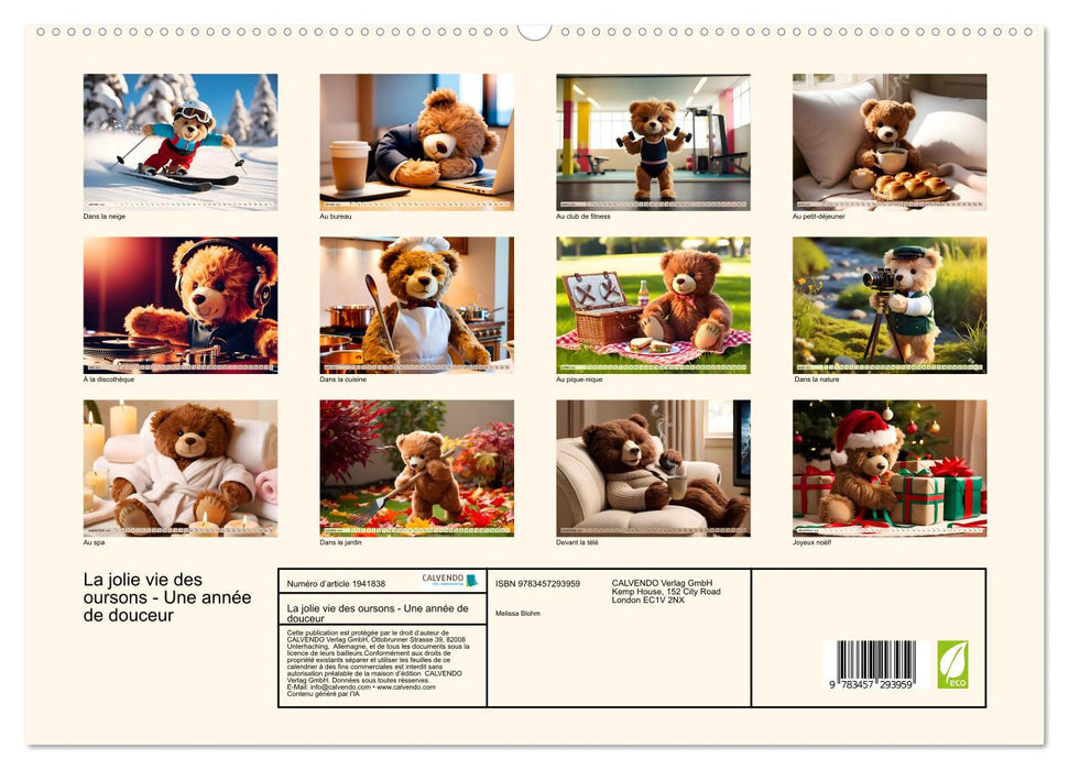 La jolie vie des oursons - Une année de douceur (CALVENDO Calendrier supérieur 2026)
