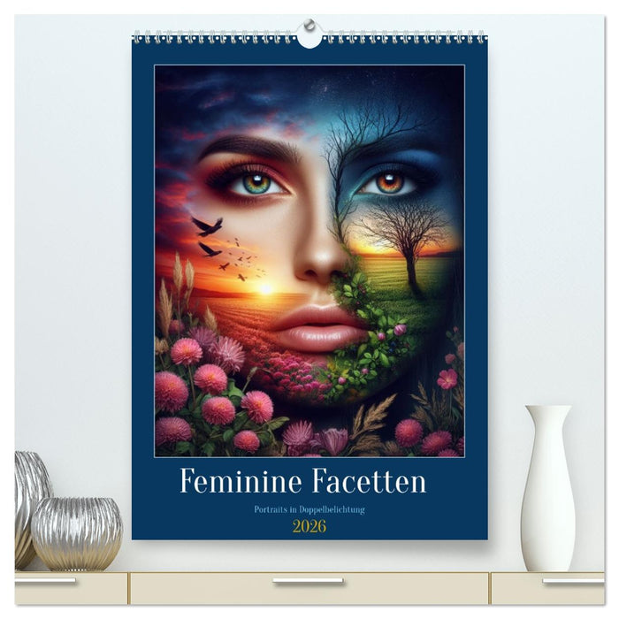 Feminine Facetten - Portraits in Doppelbelichtung (CALVENDO Premium Wandkalender 2026)