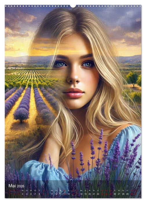 Feminine Facetten - Portraits in Doppelbelichtung (CALVENDO Premium Wandkalender 2026)