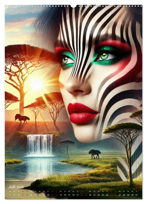 Feminine Facetten - Portraits in Doppelbelichtung (CALVENDO Premium Wandkalender 2026)