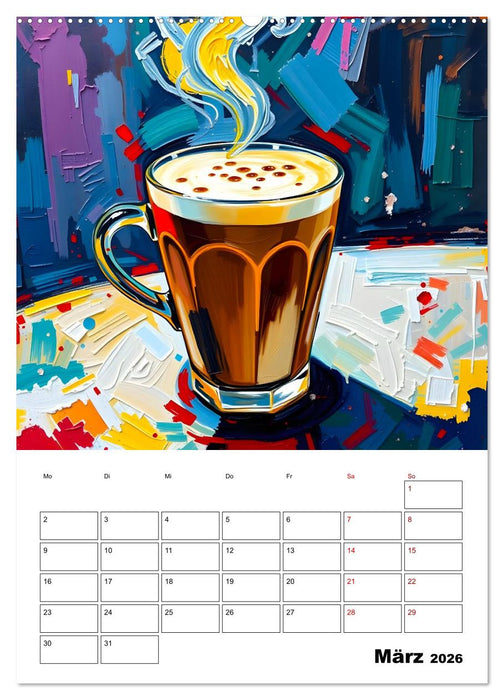 Kaffee trifft Kunst - Aromatische Pinselstriche (CALVENDO Premium Wandkalender 2026)