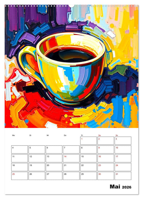 Kaffee trifft Kunst - Aromatische Pinselstriche (CALVENDO Premium Wandkalender 2026)