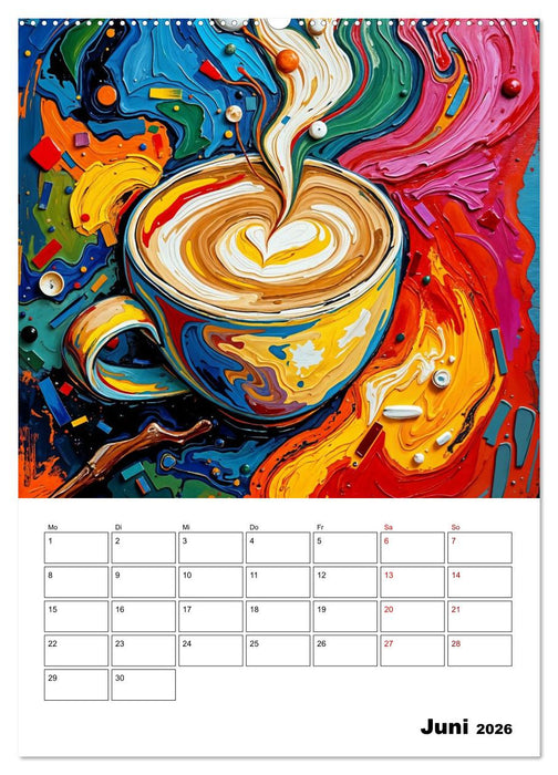 Kaffee trifft Kunst - Aromatische Pinselstriche (CALVENDO Premium Wandkalender 2026)