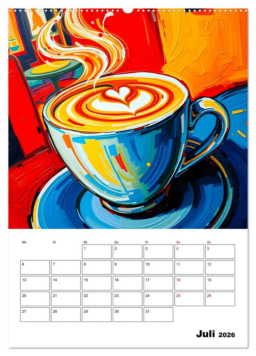 Kaffee trifft Kunst - Aromatische Pinselstriche (CALVENDO Premium Wandkalender 2026)