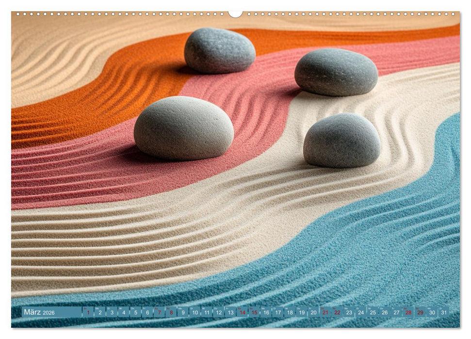 Farbenfrohe Wege zur Stille des Zen (CALVENDO Wandkalender 2026)