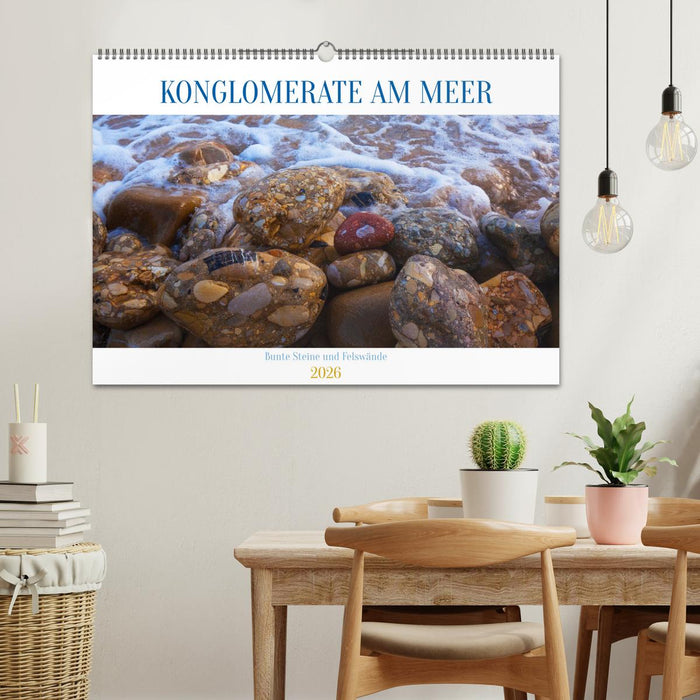 Konglomerate bunte Steine und Wände am Meer (CALVENDO Wandkalender 2026)