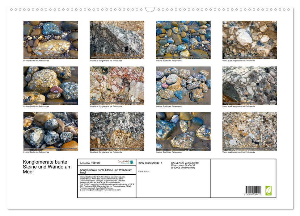 Konglomerate bunte Steine und Wände am Meer (CALVENDO Wandkalender 2026)