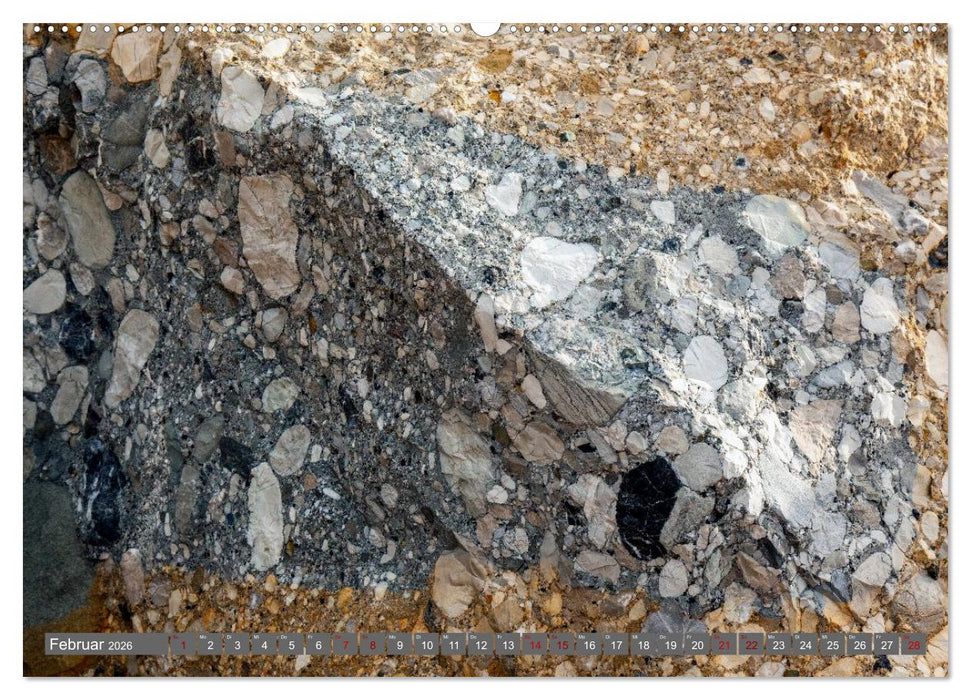 Konglomerate bunte Steine und Wände am Meer (CALVENDO Wandkalender 2026)