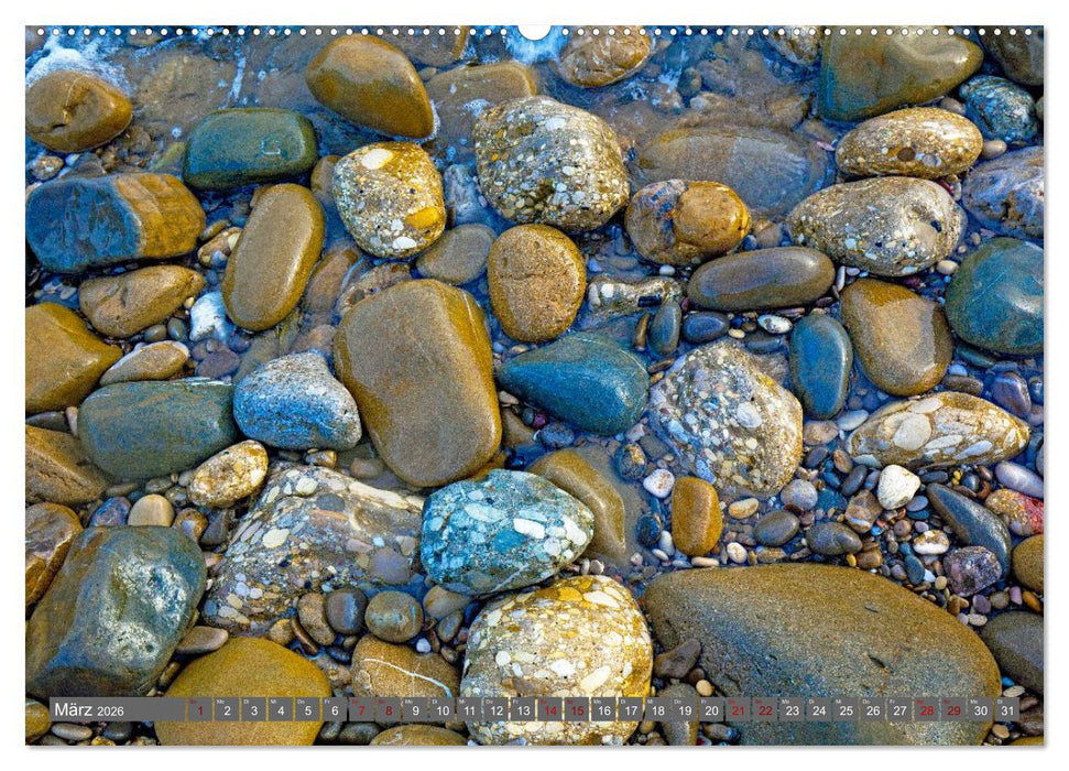 Konglomerate bunte Steine und Wände am Meer (CALVENDO Premium Wandkalender 2026)