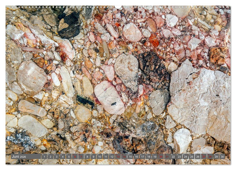 Konglomerate bunte Steine und Wände am Meer (CALVENDO Premium Wandkalender 2026)