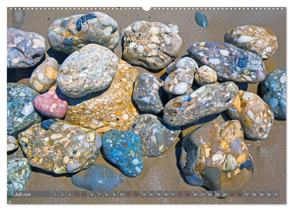 Konglomerate bunte Steine und Wände am Meer (CALVENDO Premium Wandkalender 2026)