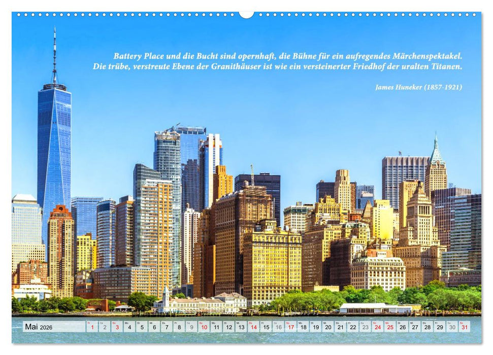 New York Ansichten - Literaturkalender (CALVENDO Premium Wandkalender 2026)