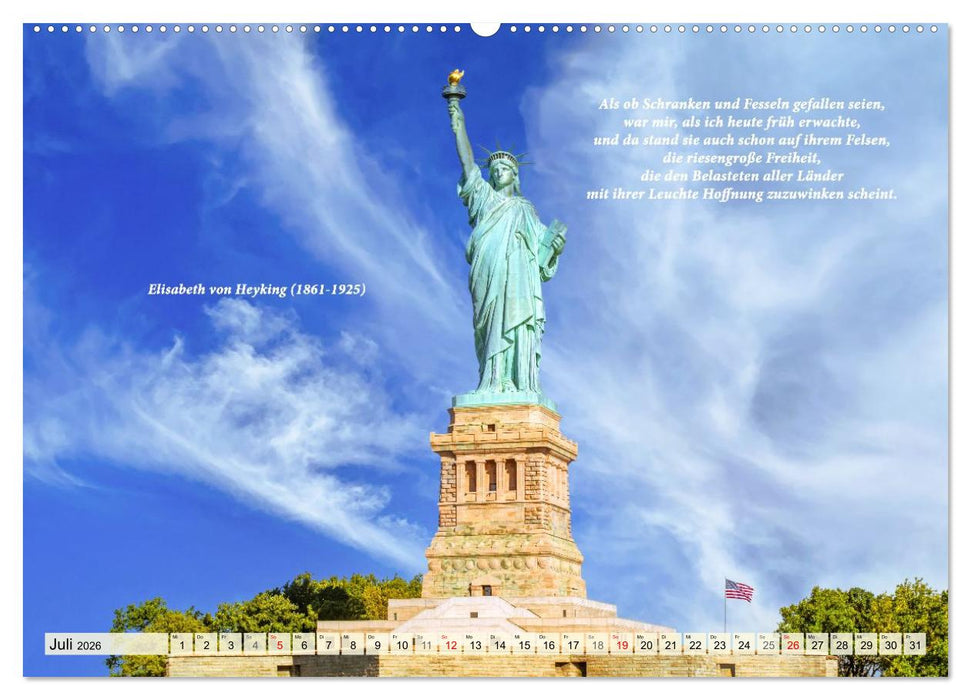 New York Ansichten - Literaturkalender (CALVENDO Premium Wandkalender 2026)
