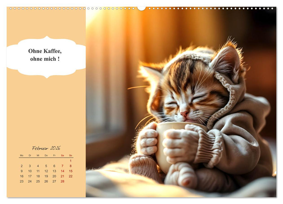 Tierische Herzensbrecher - Charmante Tiere mit ihren Botschaften (CALVENDO Premium Wandkalender 2026)