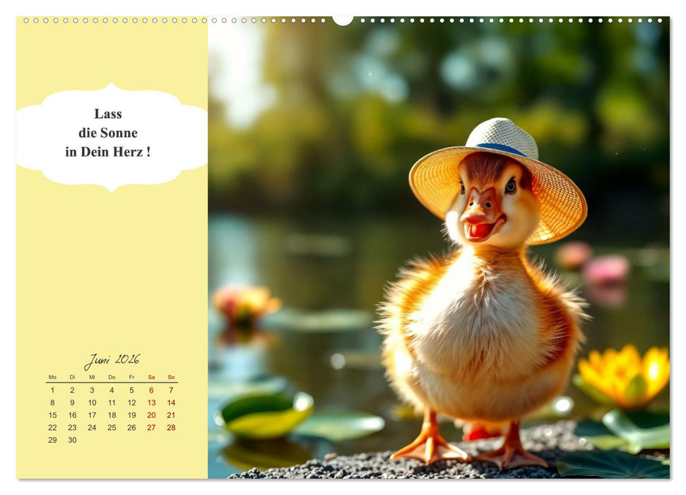 Tierische Herzensbrecher - Charmante Tiere mit ihren Botschaften (CALVENDO Premium Wandkalender 2026)