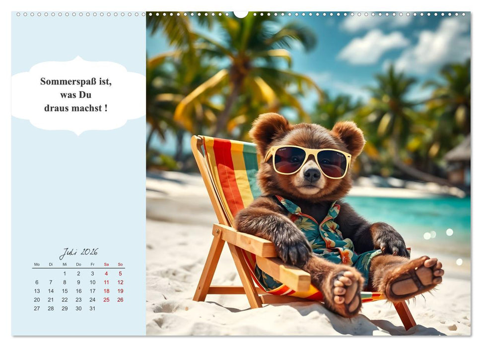 Tierische Herzensbrecher - Charmante Tiere mit ihren Botschaften (CALVENDO Premium Wandkalender 2026)