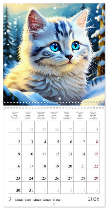 Funny Pets in Winter Landscape (CALVENDO Monthly Calendar 2026)