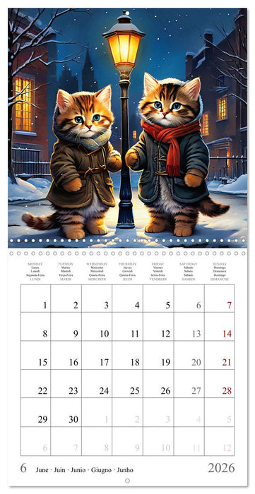 Funny Pets in Winter Landscape (CALVENDO Monthly Calendar 2026)