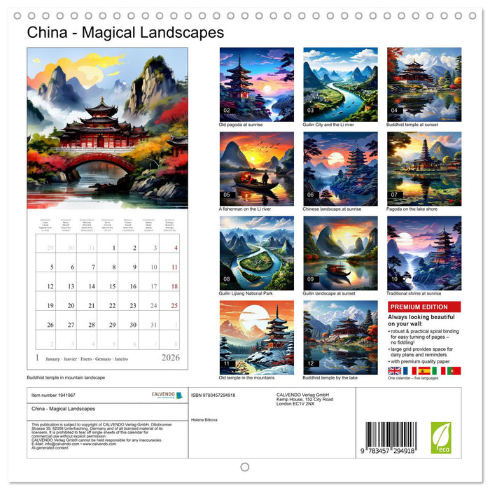 China - Magical Landscapes (CALVENDO Monthly Calendar 2026)