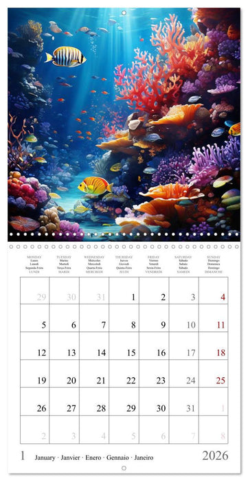 Sea Life - Coral Reef Animals (CALVENDO Monthly Calendar 2026)