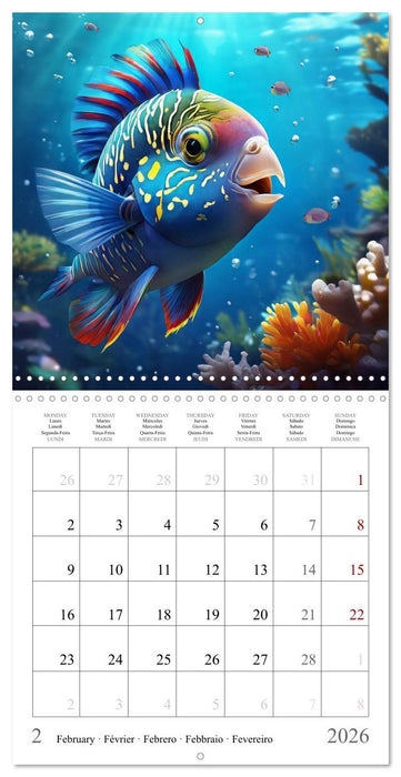 Sea Life - Coral Reef Animals (CALVENDO Monthly Calendar 2026)