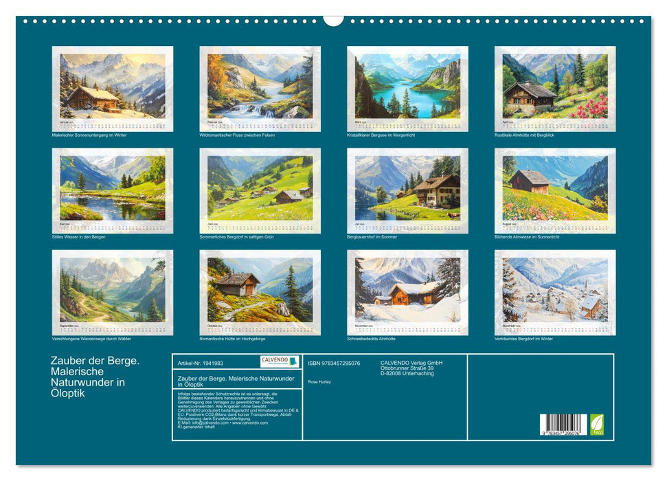 Zauber der Berge. Malerische Naturwunder in Öloptik (CALVENDO Wandkalender 2026)