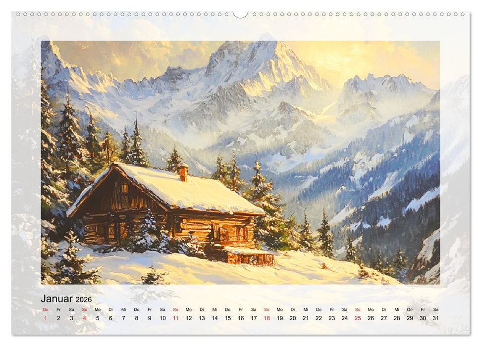 Zauber der Berge. Malerische Naturwunder in Öloptik (CALVENDO Wandkalender 2026)