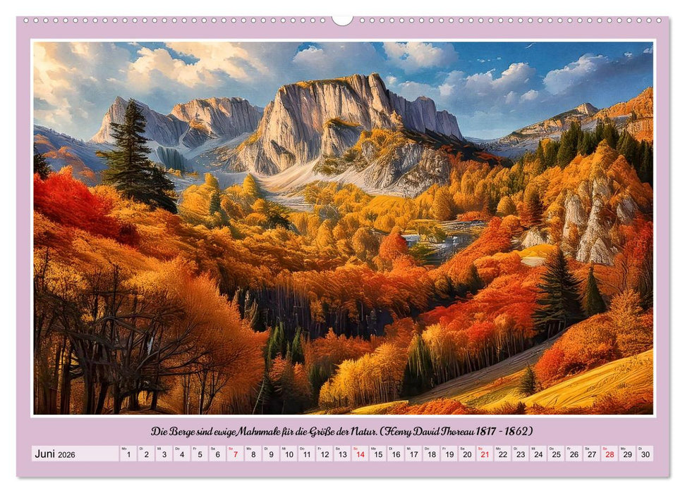Bergwelt in Bildern und Zitaten (CALVENDO Wandkalender 2026)