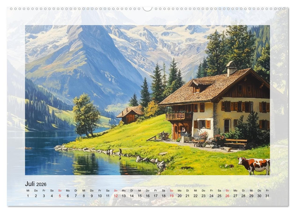 Zauber der Berge. Malerische Naturwunder in Öloptik (CALVENDO Premium Wandkalender 2026)