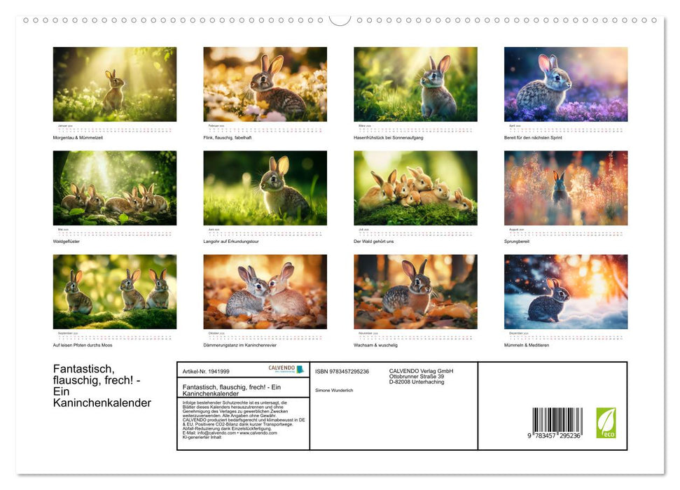Fantastisch, flauschig, frech! - Ein Kaninchenkalender (CALVENDO Premium Wandkalender 2026)