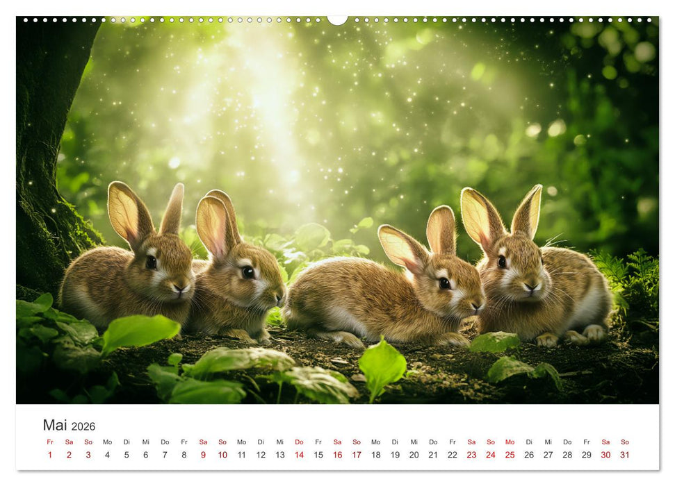 Fantastisch, flauschig, frech! - Ein Kaninchenkalender (CALVENDO Premium Wandkalender 2026)