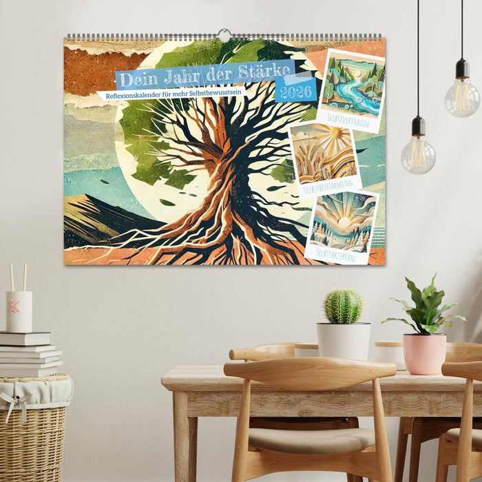 Dein Jahr der Stärke - Reflexionskalender für mehr Selbstbewusstsein (CALVENDO Wandkalender 2026)