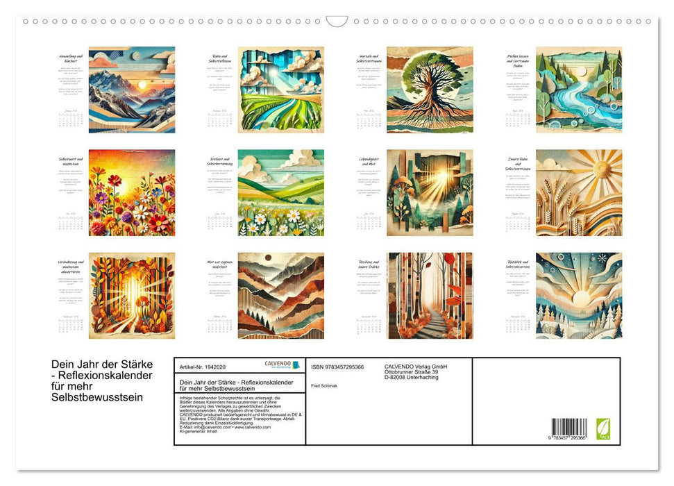 Dein Jahr der Stärke - Reflexionskalender für mehr Selbstbewusstsein (CALVENDO Wandkalender 2026)
